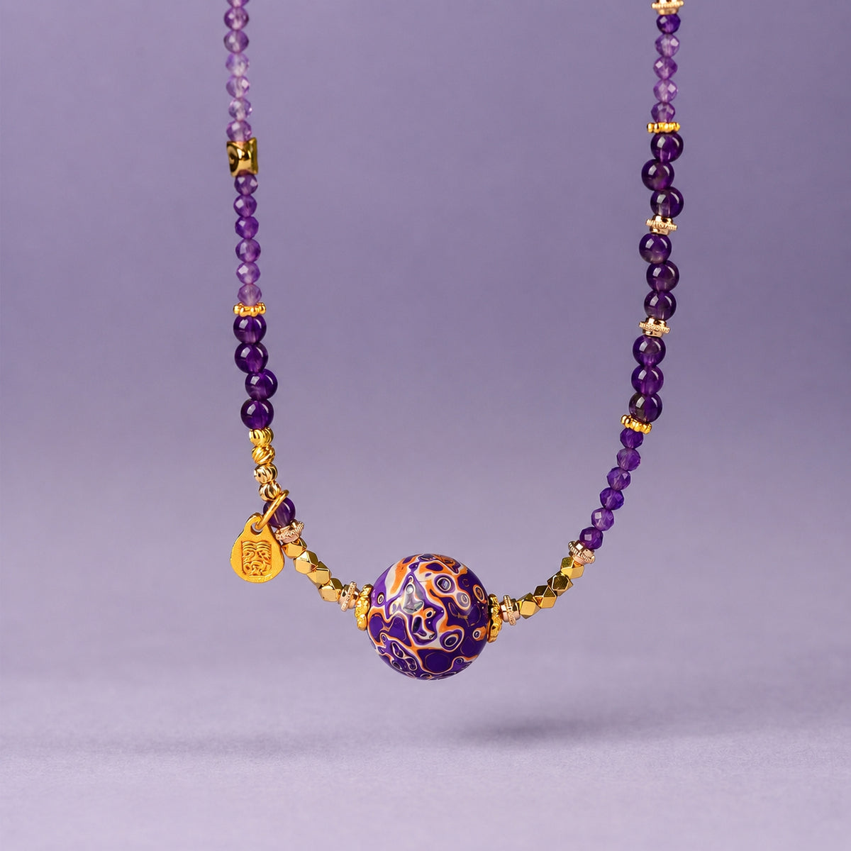 Fire Element — Abundant Flame Lacquer Bead Necklace