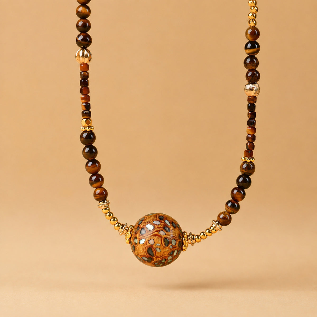 Earth Element — Nurturing Stability Lacquer Bead Necklace