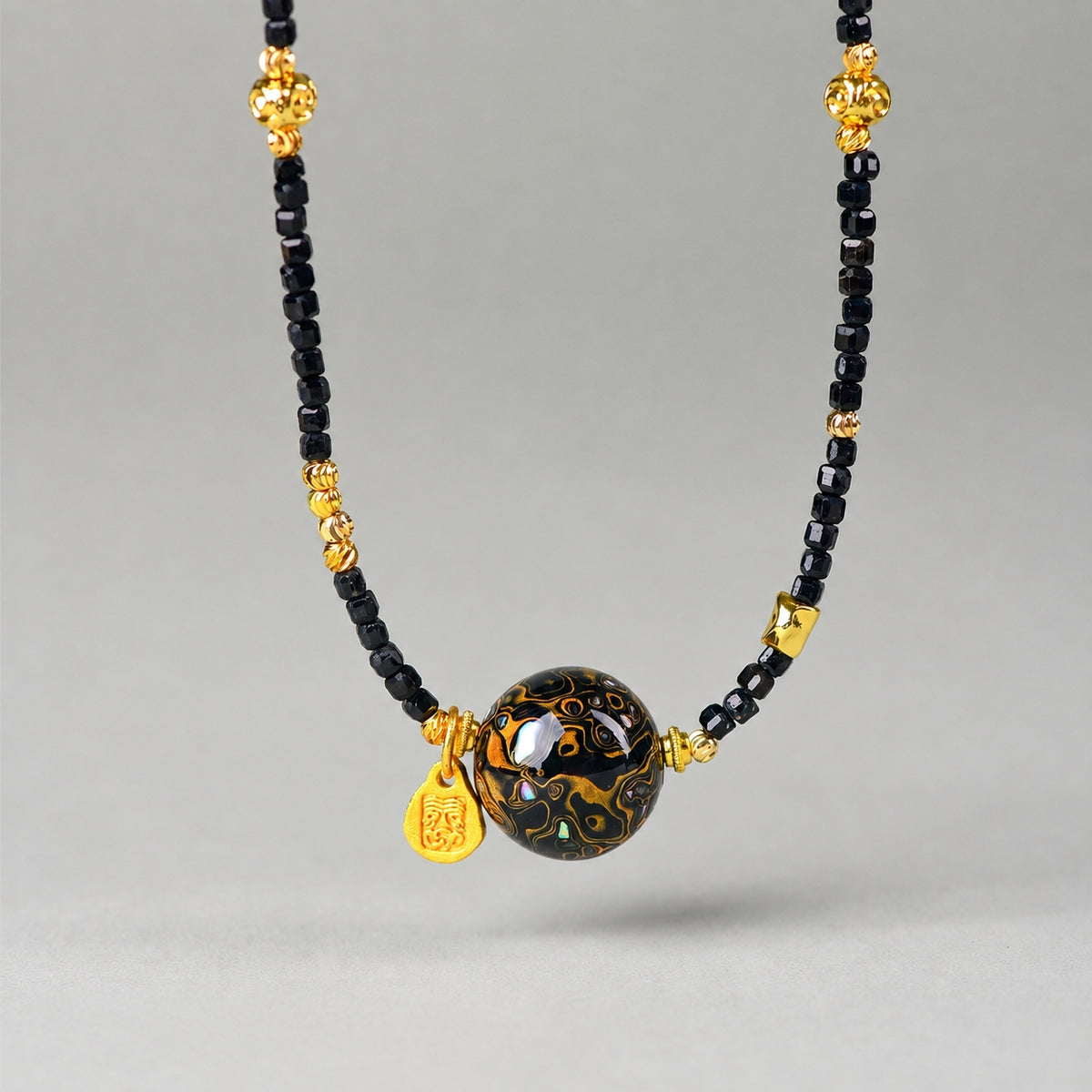 Water Element — Mystic Wisdom Lacquer Bead Necklace