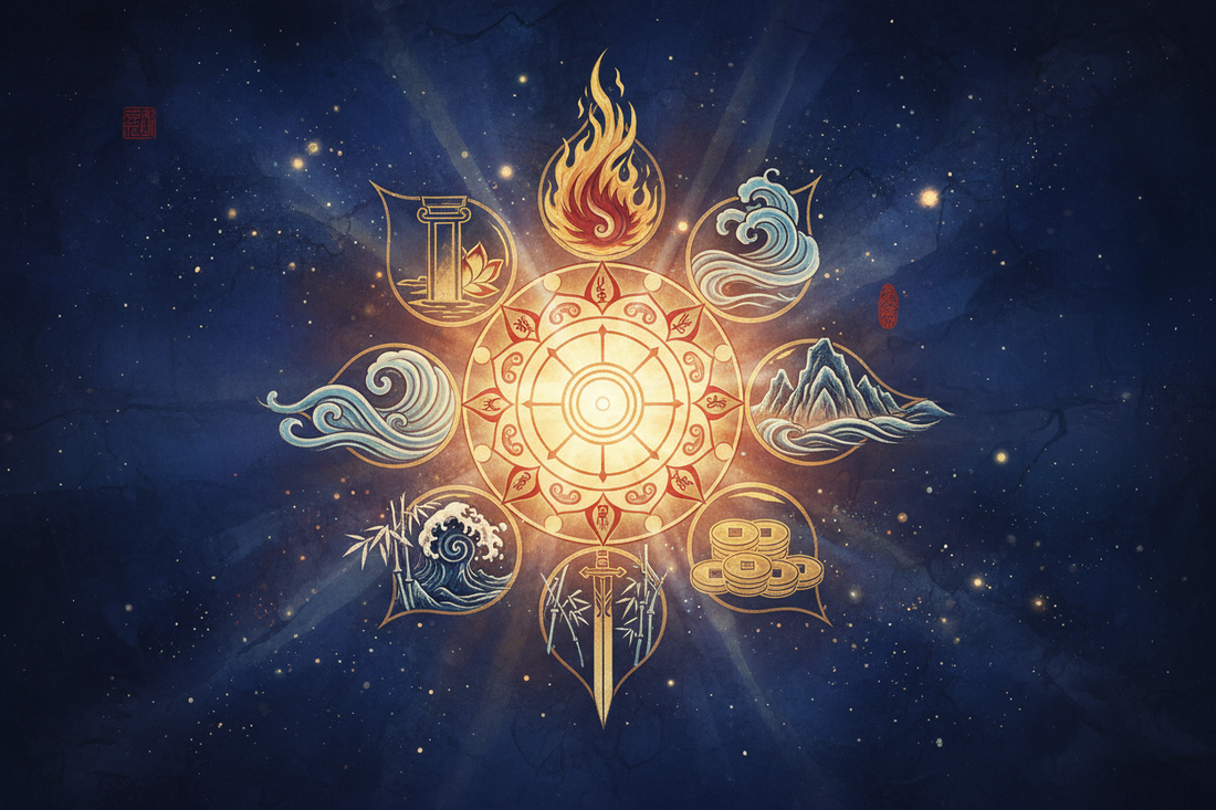 Ten Gods in BaZi — ten archetypal energy forces in cosmic mandala