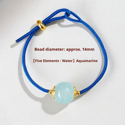 Five Elements Water Aquamarine Cord Bracelet
