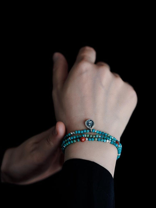 Eastern Symbolic Medallion Strand – 2-in-1 Necklace & Wrap Bracelet