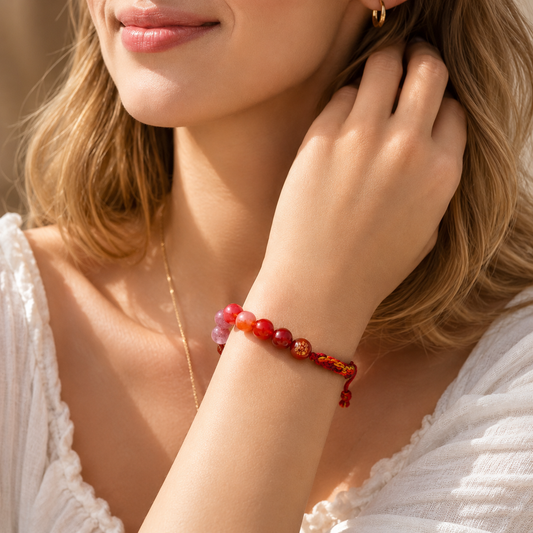 Fire Element Crystal Bracelet | Five Elements Gemstone Jewelry