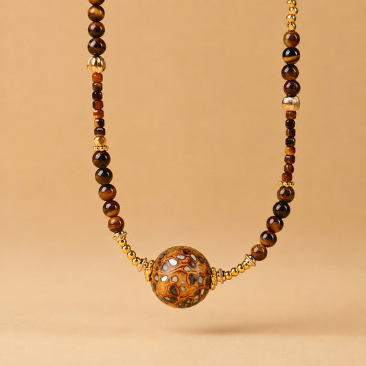 Earth Element — Nurturing Stability Lacquer Bead Necklace