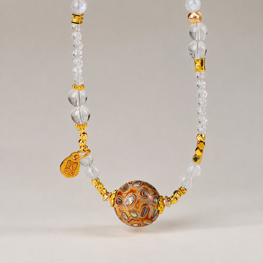 Metal Element — Celestial Clarity Lacquer Bead Necklace