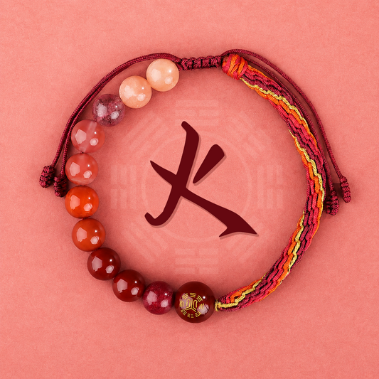 Fire Element Crystal Bracelet | Five Elements Gemstone Jewelry
