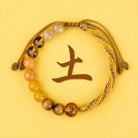 Earth Element Crystal Bracelet | Five Elements Gemstone Jewelry